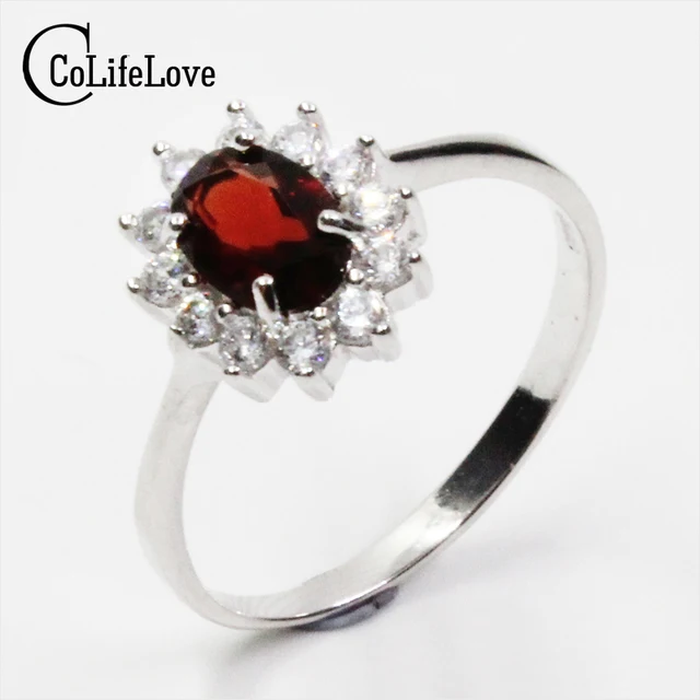 British Diana Kate Princess Engagement Ring Flawless Natural Garnet British Diana Kate Princess Engagement Ring Flawless Natural Garnet For Woman Solid 925 Silver