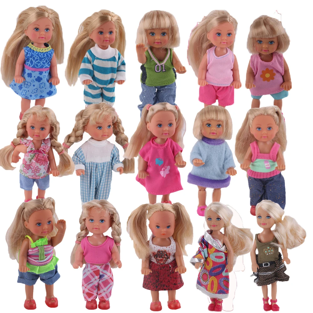 

Free Shipping By E-packet Mix 10 Sets Clothes & Dress Fit Mini Doll For Kelly Doll For Simba Doll AB42