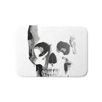 

Skull Bath Mat 17" x 24" Rugs Flannel Door Mats Waterproof Kitchen Bedroom Carpet