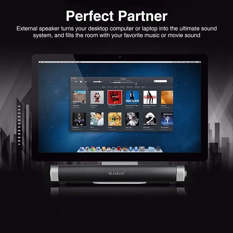 VTIN Wireless Bluetooth Speaker 4.2 SoundBar Remote Control TF Card TV Cellphone Tablet Surround Sound System TV Speaker Golden  (5)