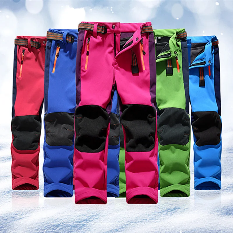 Los niños Softshell pantalones impermeable al aire libre de invierno de lana senderismo Trekking Camping Pantalones deportivos para niños niñas adolescentes Pantalones Los niños Softshell pantalones impermeable al aire libre de invierno de lana senderismo Trekking Camping Pantalones deportivos para niños niñas adolescentes Pantalones