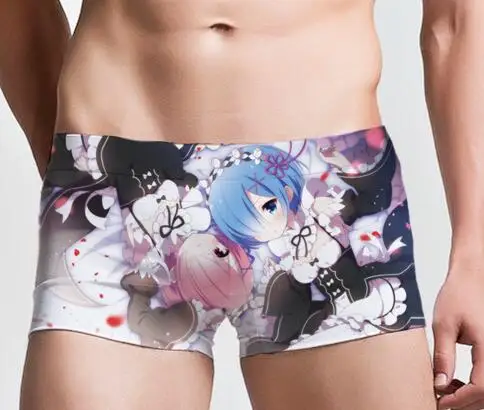 Re: Zero Hajimeru Isekai Seikatsu Ram Rem мужские трусы мужское нижнее белье начиная жизнь в другом