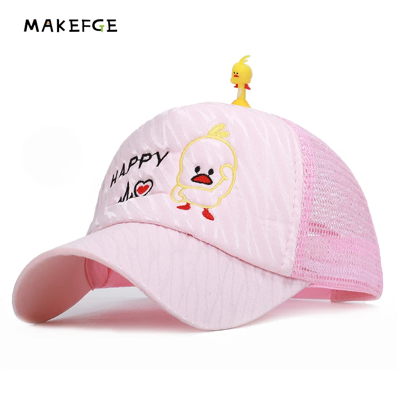 

2019 Trucker Cap baby summer hat spring new duck cute happy child baseball cap outdoor girl sun visor cap Snapback
