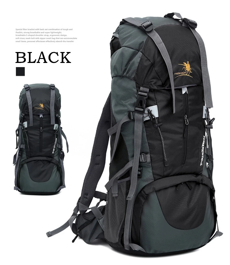 New 70L Nylon Oxford Climbing Hiking Backpack Waterproof Quality Camping Mountaineering Backpacks Men Women Outdoor Sports Bags