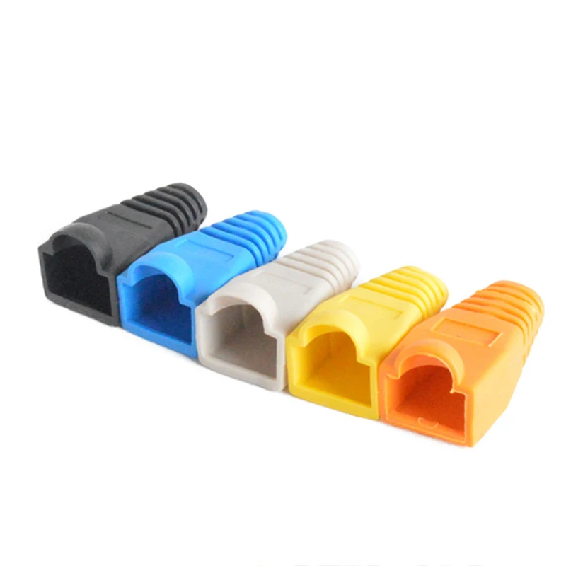 

50/20Pcs RJ45 Caps Cat6a Cat7 rj 45 Network Ethernet Cable Connectors Cover Cat 7 TPU Boots Sheath Protective Sleeve