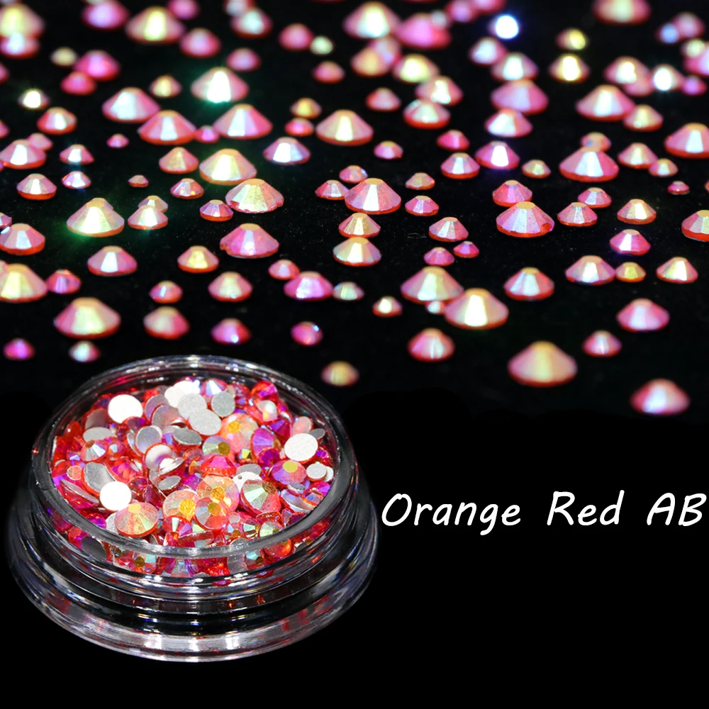 

1pcs AB Rhinestones for Nail Art Manicure Decoration Iridescent Flatback Mixed Sizes Strass 3D Gems Crystal Accessories JI664