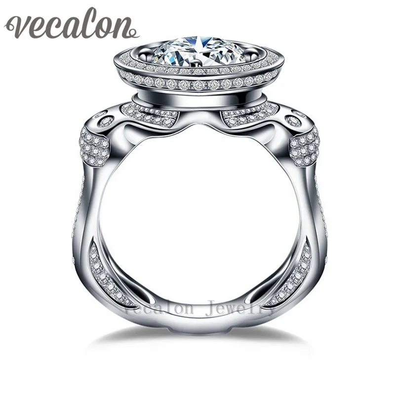 vecalon luxury engagement wedding band ring for men 3ct 5a zircon 220pcs small cz 925 sterling - Small Wedding Rings vecalon luxury engagement wedding band ring for men 3ct 5a zircon 220pcs small cz 925 sterling - Small Wedding Rings