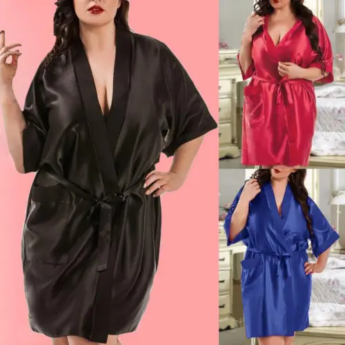 Сексуальный халат для женщин леди Шелковый платье Ночная рубашка нижнее белье женское для сна пижамы Новинка 2018 года