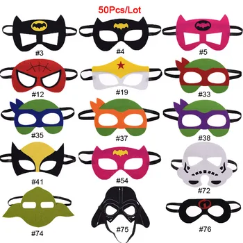 

50pc/lot Superhero Mask Star Wars Darth Vader Batman Cosplay Mask Kids Birthday Party DIY Masquerade Costumes Masks Xmas