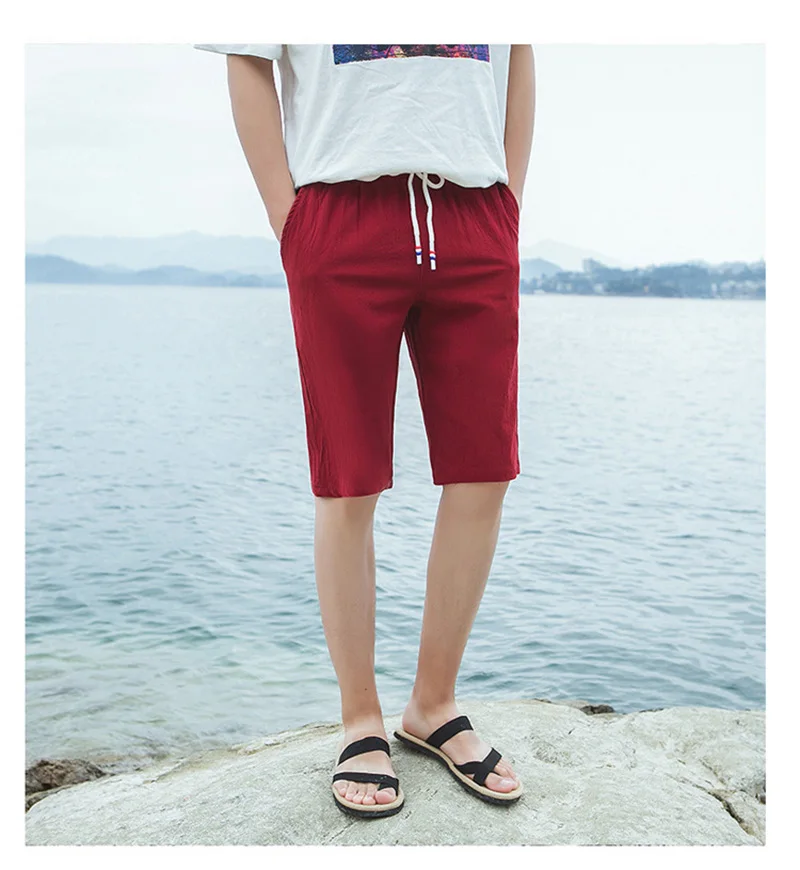 16 2017 new summer mens shorts loose elastic cotton casual shorts fashion jogger shorts black men short pants