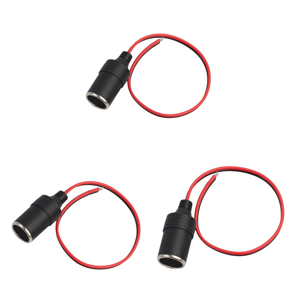 

3 Pieces Cigarette Lighter Extension Cord Cable Heavy Duty 1feet 12V/24V Car Charger with Cigarette Lighter Socket 10A