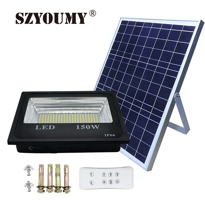 

SZYOUMY Super Bright Waterproof LED Solar Light Spotlight 30W 50W 100W 150W Floodlight Garden Lighting Double Color Street Lamp