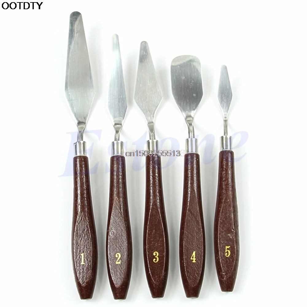 

5PCS Professional Steel Artist Oil Painting Art Paint Palette Spatula