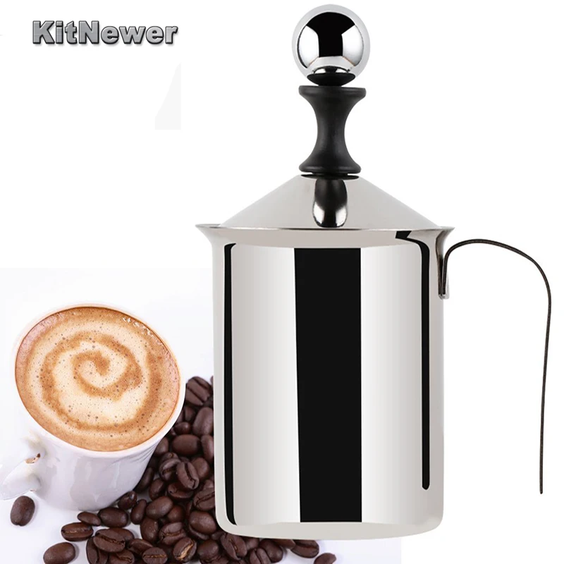 KITNEWER Hign Quality Stainless Steel Pump Milk Frother Creamer Foam