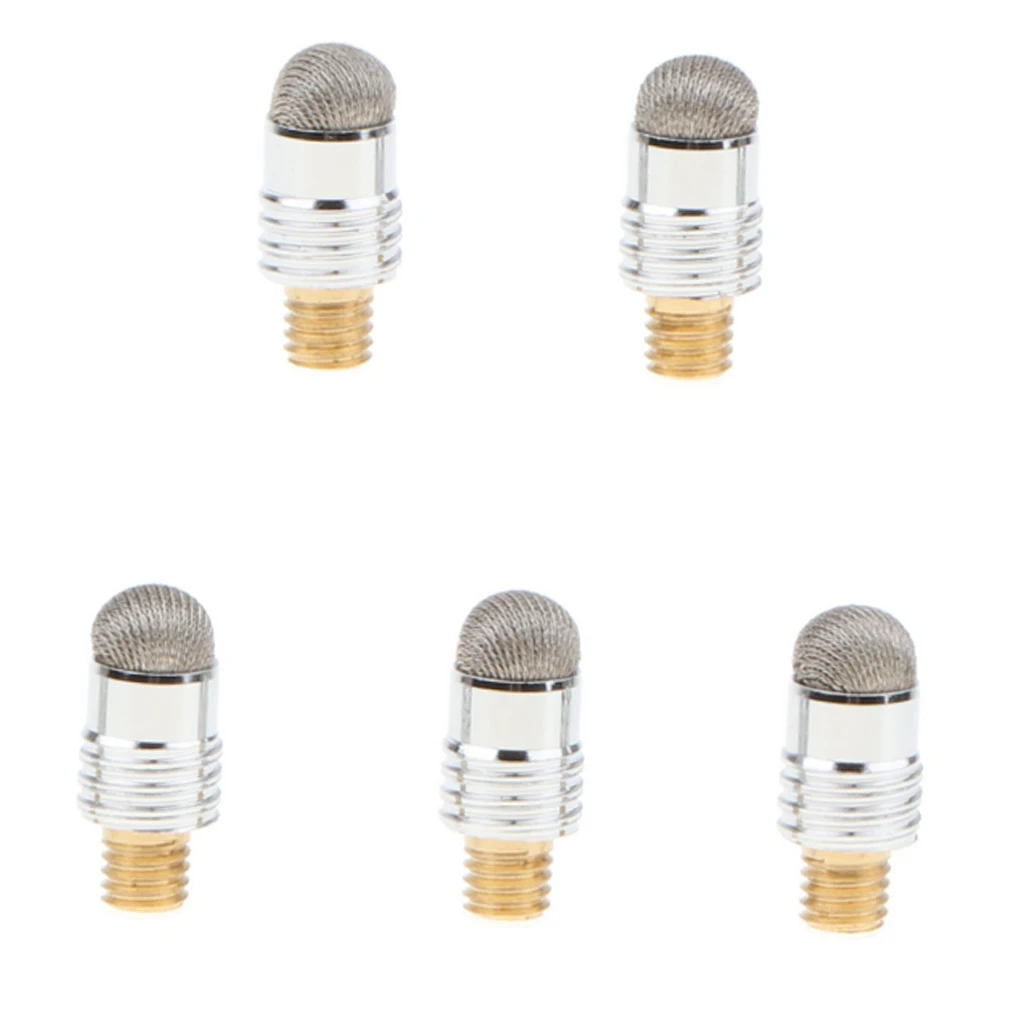 5Pack 2-in-1 Capacitive Mesh Fiber Tips Replacement for Touchscreen Cell Phone Tablet Stylus Dia 6.0mm	