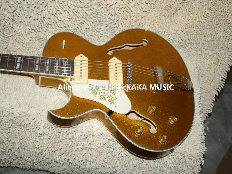 

Left handed Guitars Custom Hollow Goldtop Jazz Guitar Wholesale Guitars HOT