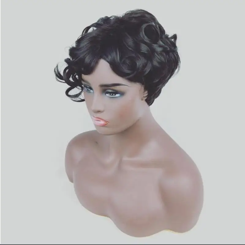 Handsome African Curly Hair Women Front Curly Short Hair Wigs Hairnet Hairstyle Synthetic Black Women Men Styling Tool Handsome African Curly Hair Women Front Curly Short Hair Wigs Hairnet Hairstyle Synthetic Black Women Men Styling Tool