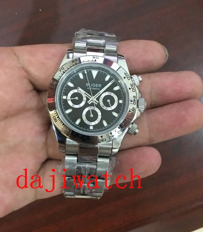 Светящийся стальной браслет corgeut39mm с белым циферблатом многофункциональные