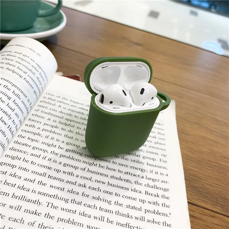 Сплошной цвет ТПУ силиконовый для AirPods защитный чехол Bluetooth наушники чехол для Apple Air pods корпусы гарнитурные зарядные коробки