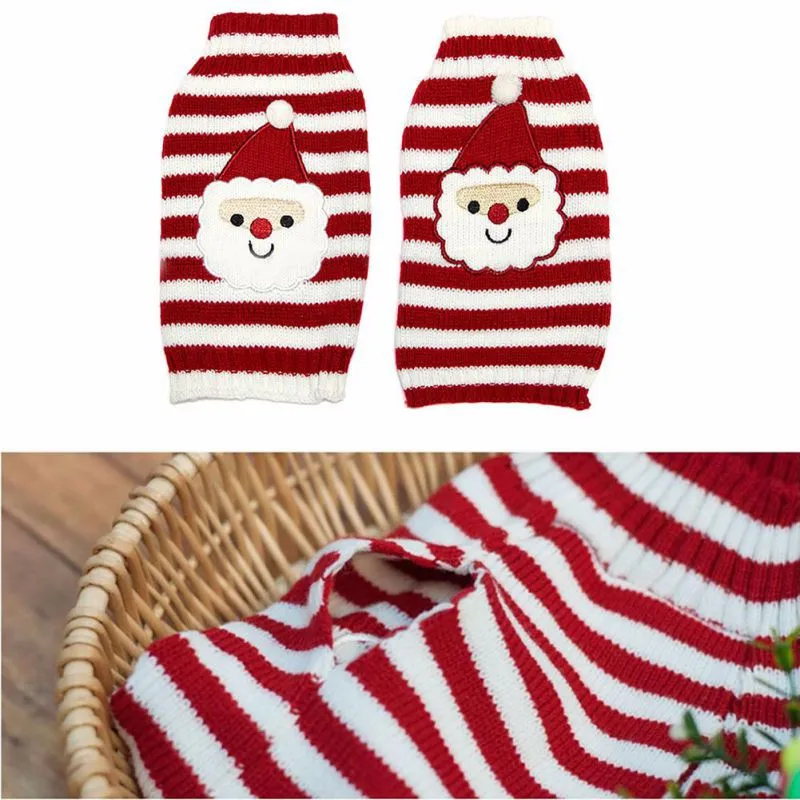Новейший дизайн полосатая одежда для собак Рождественский свитер Одежда для собак Щенок Рождественская одежда Новинка