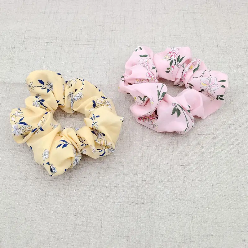 

New Floral Hair Scrunchie Turban Pack Scrunchies Flower Hair Band for Women Ponytail Holder Hair Ties Girls Hair Accessories