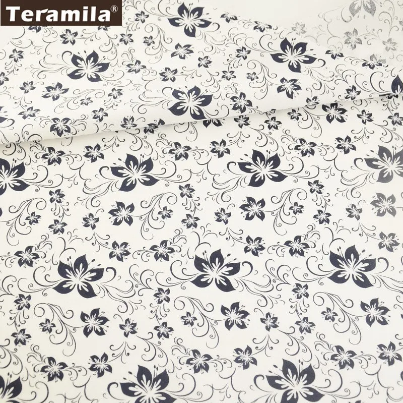 Teramila Cotton Poplin Fabric High Quality Fat Quarter Meter Quilting Decoration Shirt Crafts Printed Floral Design Home Textile|design