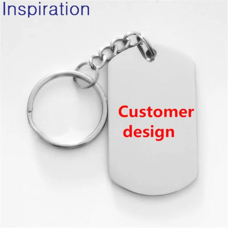 

2019 Personalized Keychain Military Army Style 28*50mm Stainless Steel Dog Tags Key Chain Custom Name Key Ring Jewelry