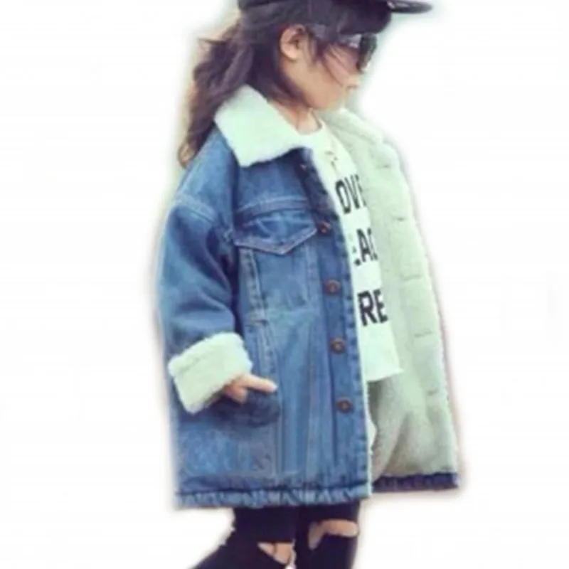Новые джинсы, зимняя куртка для девочек, флисовая джинсовая детская куртка, casaco infantil, куртка для девочек, 7CT038