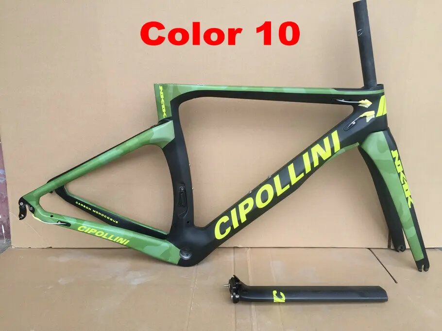 Top 1K/3K Carbon Cipollini NK1K Frame Red Carbon ROAD Bike/Bicycle Frameset + Red Carbon Road Handlebar 19
