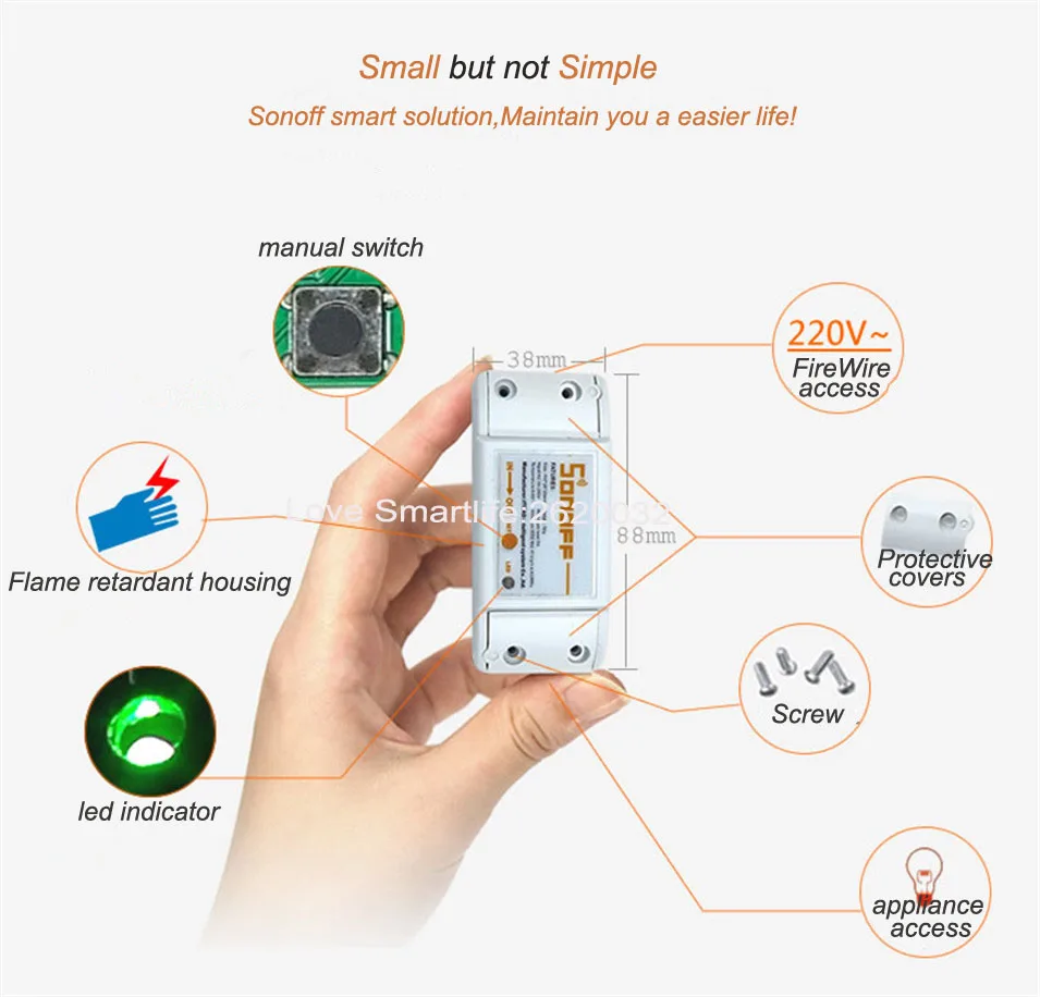 Itead Sonoff Smart Remote Control Wireless Switch Module Modified Low-cost Update Smart Home Solution with Timer for IOS Android-7