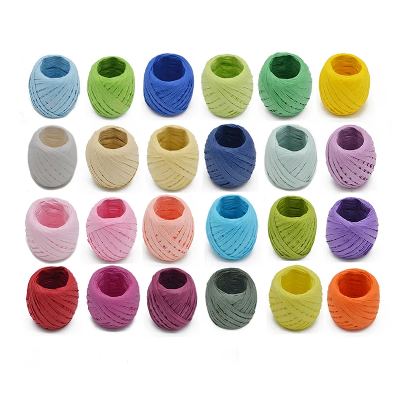 

20Meters/Roll Paper Rope Raffia Ribbon Natural Rope Gift Box Packing Bottle DIY Crafts Wedding Birthday Party Decorations