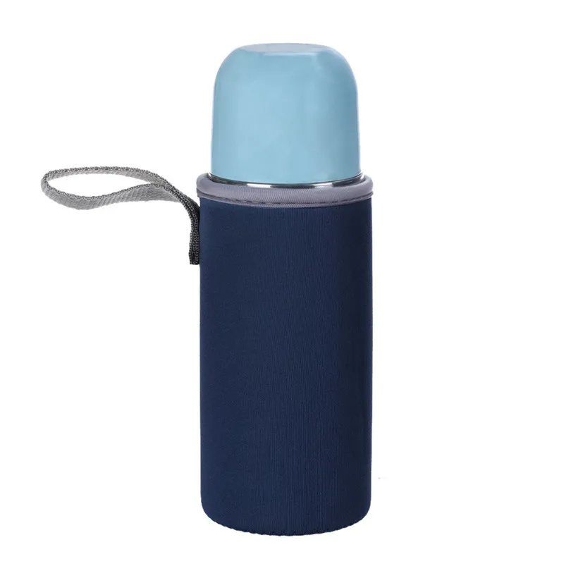 2 шт., Портативная сумка, тканевый термос, чашка, сумка, бутылки для воды, крышка, рукав, переноска, теплая теплоизоляция, бутылка для воды, сумки, прозрачные, J30 - Цвет: blue