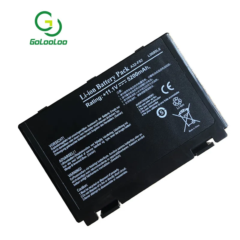 Golooloo Батарея для Asus K40 K42J K42 k50c K51 K60 K61 A32-f82 A32-F52 F52 A32 F82 k40in K50 K50iJ K51 k50AB k50ID k50iJ N82