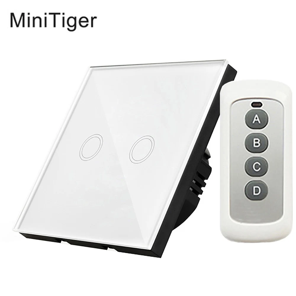 Minitiger Smart Home Remote Wireless Touch Switch 2 Gang 1