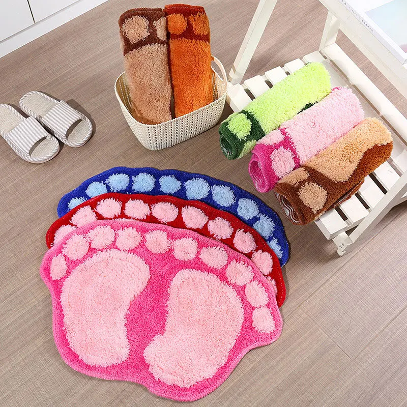 Противоскользящие милые отпечатки больших ног коврики для ванной Мультфильм Стиль колодки пол коврик для ванной мягкие детские игровые ковры для гостиной