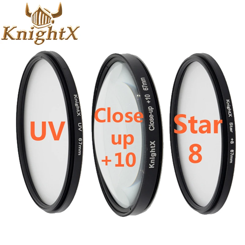 KnightX 52 мм 58 мм 67 MC UV CPL ND фильтр для Nikon canon 1200D D3100 D3200 D5200 d3300 100d d7100 D5100dslr аксессуары для камеры - Цвет: 3 Filter Set  I