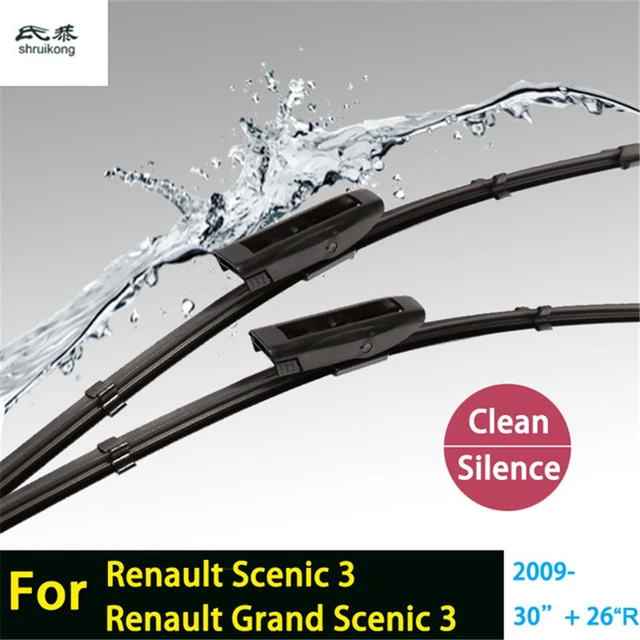 OON Wiper-Essuie-glace avant pour Renault Scenic 3 2009-2016, pare-brise  GRAND Scenic 3, 30 + 26 - AliExpress