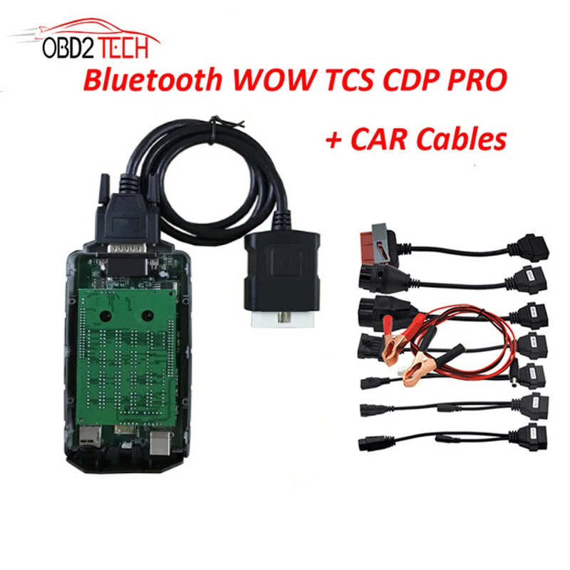 

Bluetooth Wow CDP Scanner With Software V5.008 R2 Same As TCS CDP Plus Diagnostic Tool For Car Truck Till 2016 with Car Cables