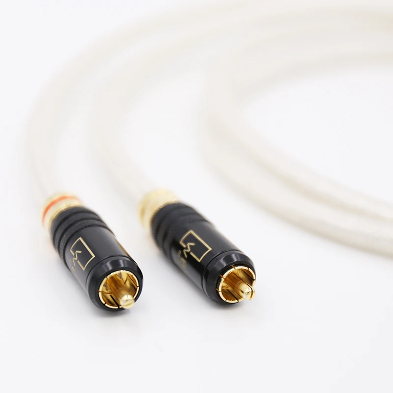  Free shipping Hifi Signature OFC Silver Platedr Interconnect Cable With 0144 Gold Plated RCA plugs