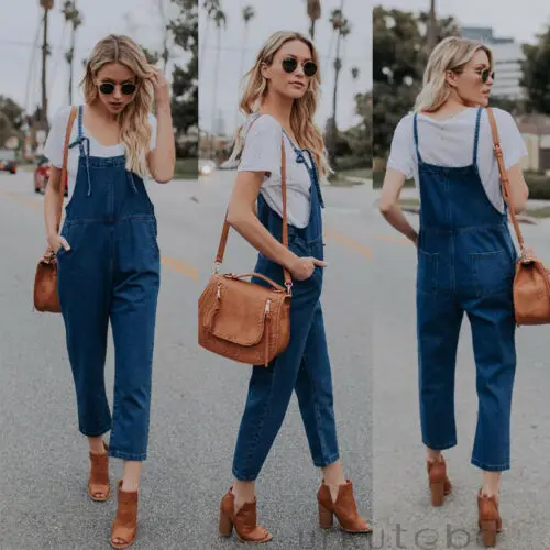 Women's Casual Loose Denim Jeans Jumpsuit Dungarees Playsuit Trousers Overalls Women's Casual Loose Denim Jeans Jumpsuit Dungarees Playsuit Trousers Overalls
