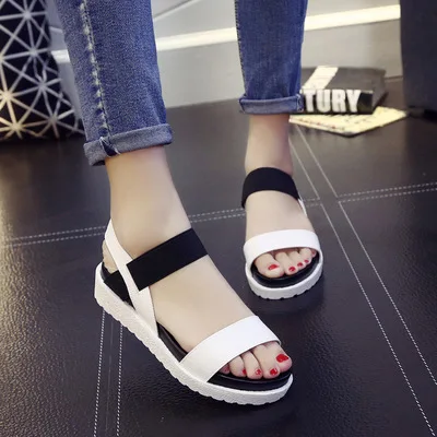 

2019 summer new outdoor sandals comfortable fashion Roman sports sandals soft bottom wear ladies beach shoes