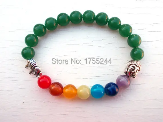 Aventurine Buddha bracelet, Chakra bracelet, Elephant bracelet, Aventurine bracelet, Heart Chakra bracelet, 7 Chakra bracelet,Yoga bracelet.jpg