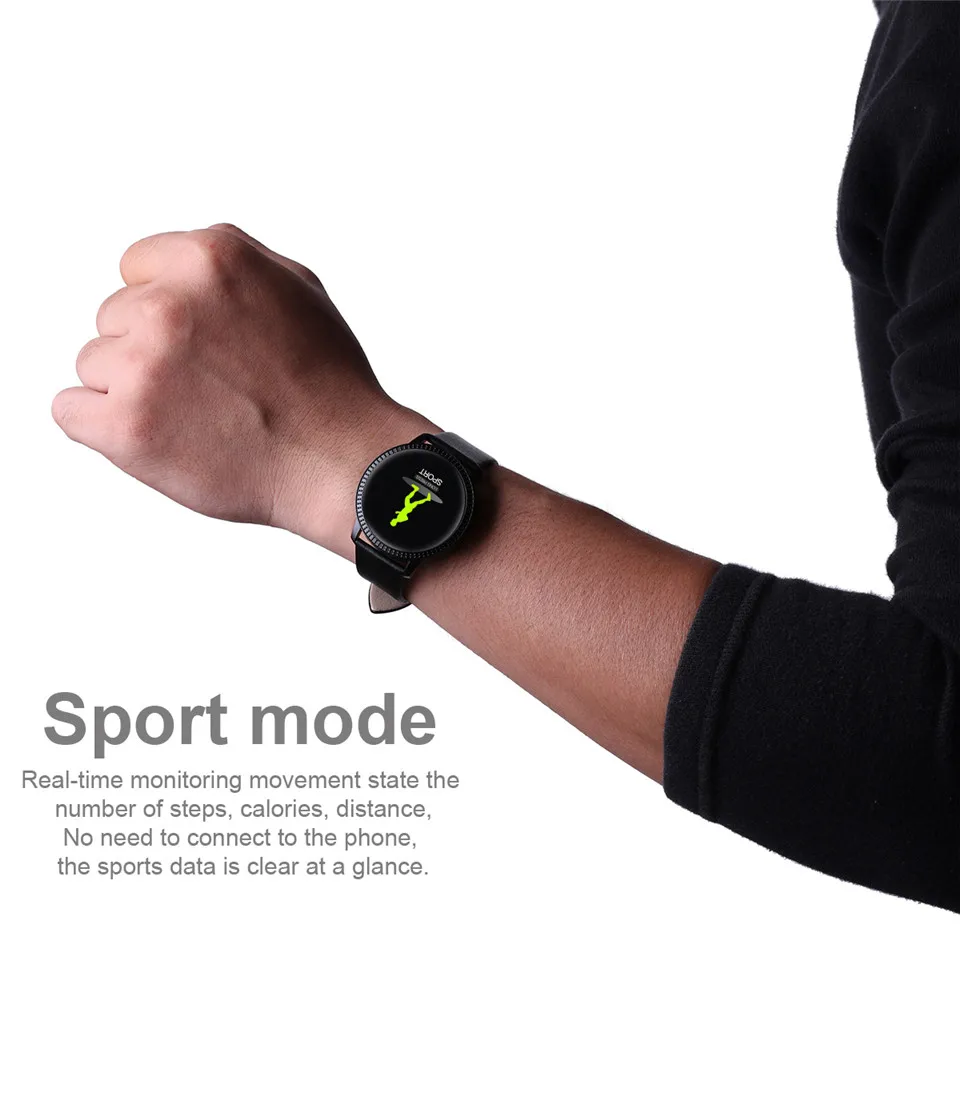 Ravi CF18 Смарт-часы из закаленного стекла, измеритель артериального давления, пульсометр, фитнес-трекер, Смарт-часы, подключение Android Iphone 6 7 8