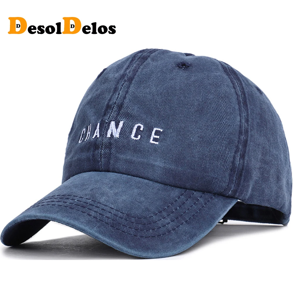 

2019 Fashion Retro CHANCE Letter Embroidered Baseball Cap Casual Hat Spring Man Woman Adjustable Snapback Washed Cotton Bone