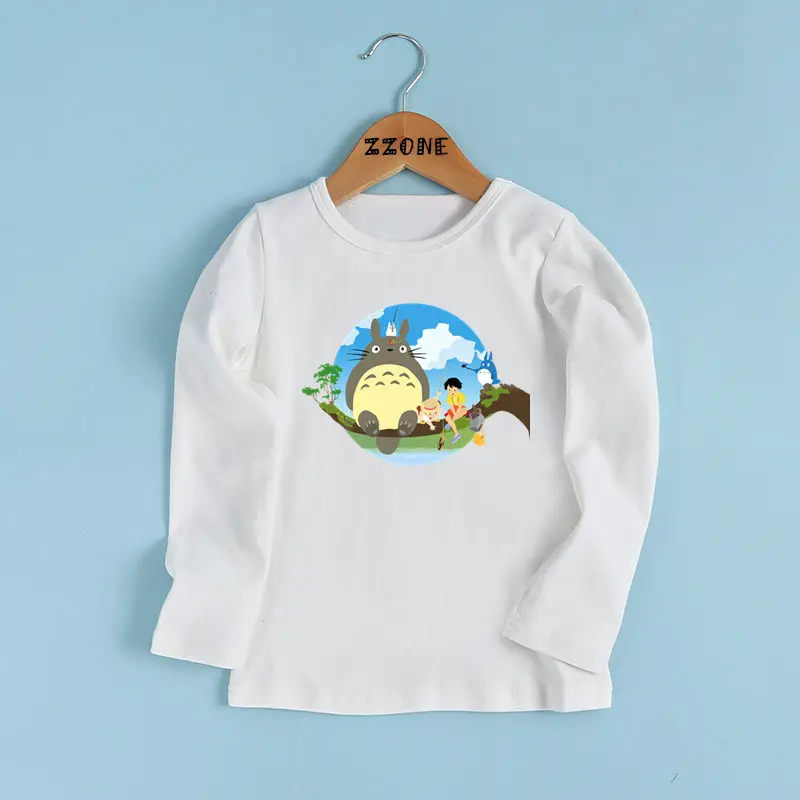 

Kids Totoro Funny Clothes Boys and Girls Japanese Anime Spirited Away Print T shirt Baby Cartoon Long Sleeve T-shirt,LKP2418