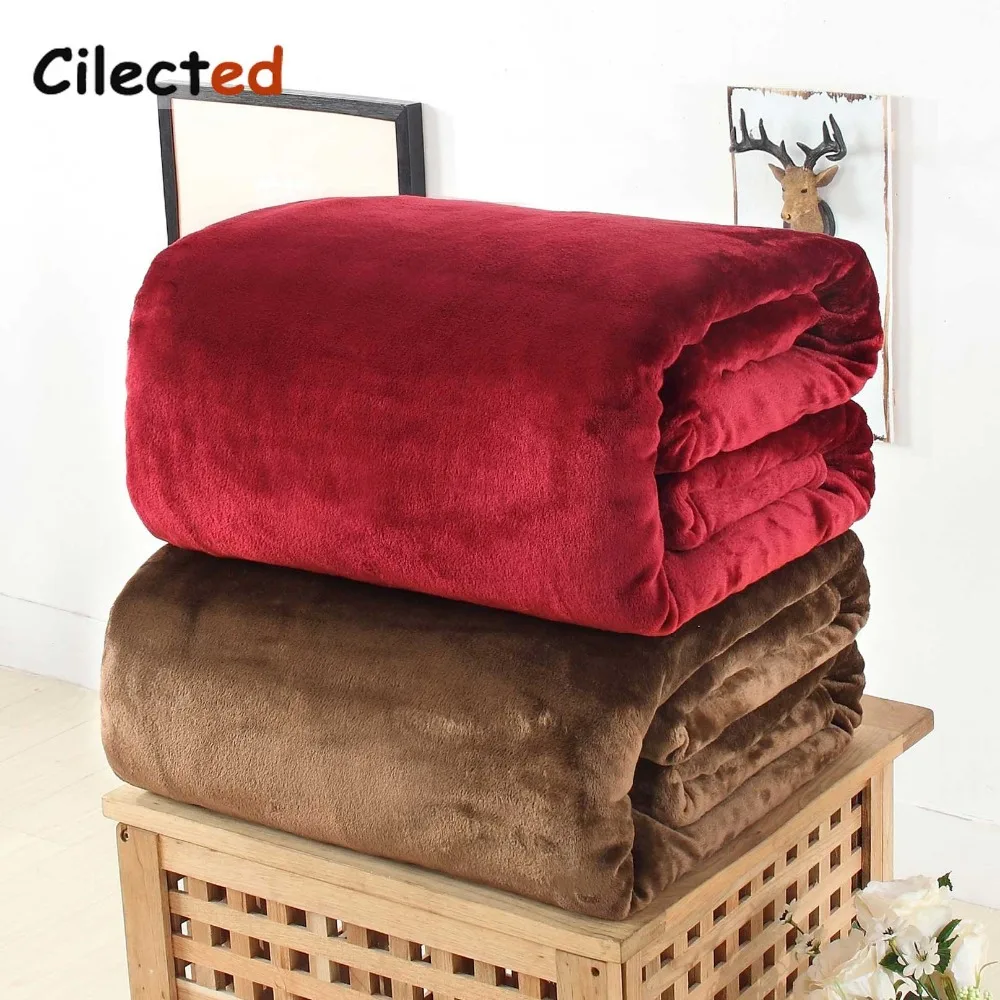 

Cilected Solid Throws Flannel Blanket On Air/Sofa/Bedding Winter Warm Soft Blanket Throws Bedsheet 150/180*200cm 200*230cm