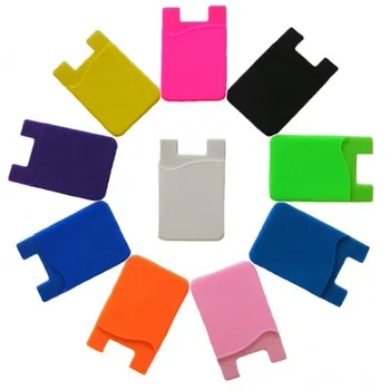 

Adhesive Sticker Back Cover Card Holder Case Pouch For Cell Phone colorful card holder 1PCS