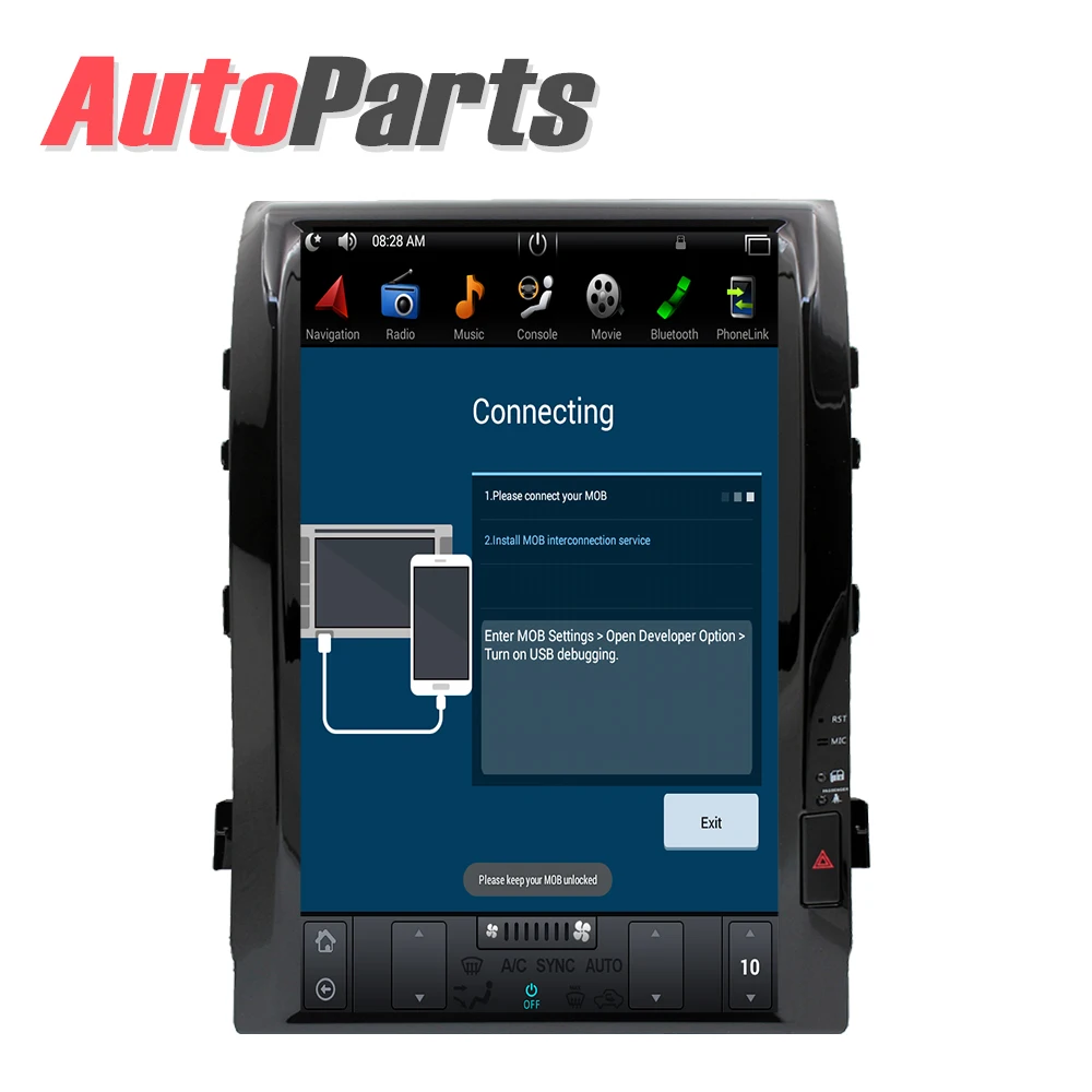 Best Android 8.1 4G Tesla Car DVD for Toyota Land Cruier 2007 - 2015 car audio radio multimedia system gps navigation car dvd IPS AUX 3