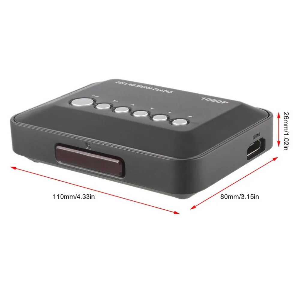 Kebidumei SD/MMC ТВ Видео DC 5 В 2A HD 1080P USB HDMI медиаплеер коробка SD MMC RMVB MP3 Мульти ТВ с ИК пультом дистанционного управления новейшая