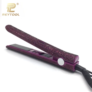 Codace Popular Hot Sale Bling Bling Crystal Rhinestones Handmade LCD Digital Display 470F Hair Straightener Flat Iron Codace Popular Hot Sale Bling Bling Crystal Rhinestones Handmade LCD Digital Display 470F Hair Straightener Flat Iron